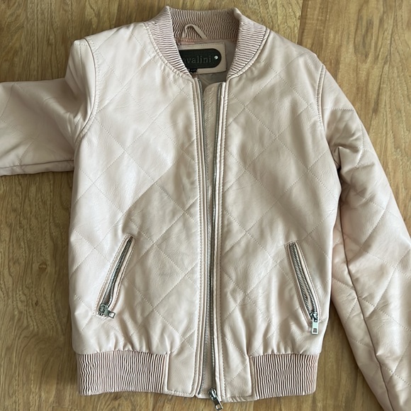 Cavalini Blush Vegan Leather Bomber Jacket - Picture 8 of 10